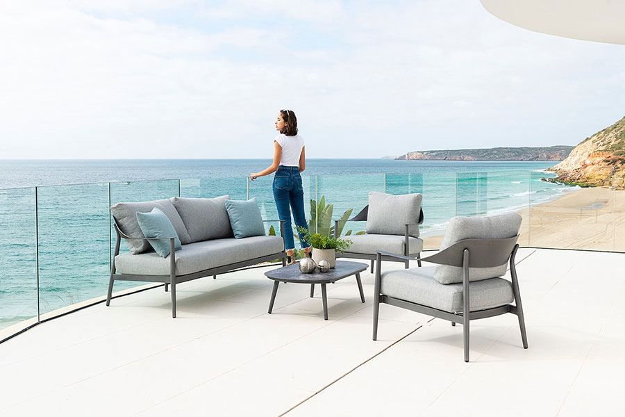 Alexander Rose Rimini outdoor lounge furniture set with coffee table